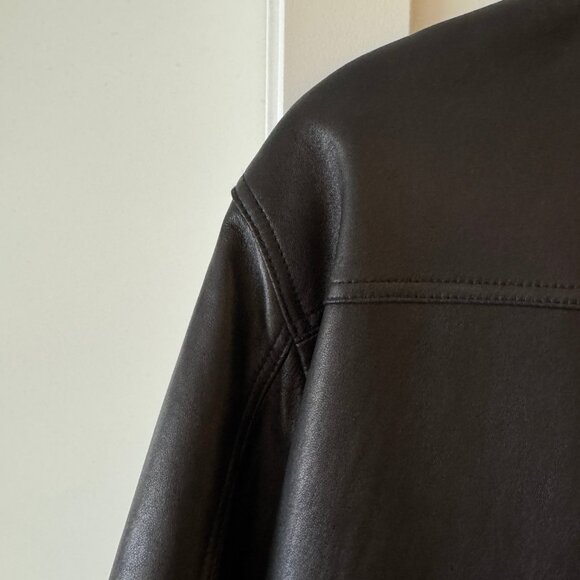 VINTAGE CALVIN KLEIN Y2K 90S STYLE PADDED LEATHER JACKET SIZE SMALL - Picture 9 of 11